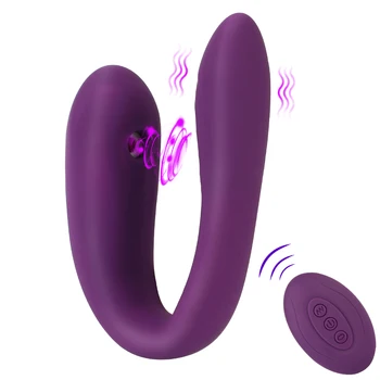 G-spot Vibrátor U Shape Ohybný Sania Vibrátor Pár Zdieľať Sexuálne Hračky pre Pár Klitorisu Pošvy Stimulátor Vibrátor