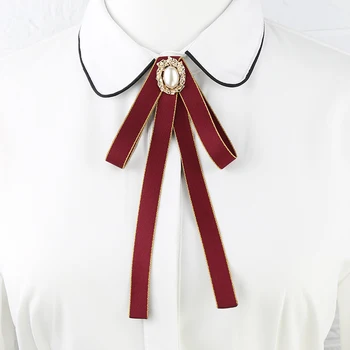 Kórejský Pearl motýlik Brošňa Britských Žien Dievčatá Škole Štýl Sladké Jednotné Tričko Príslušenstvo Obojky Kvet Luk Dámske Darček