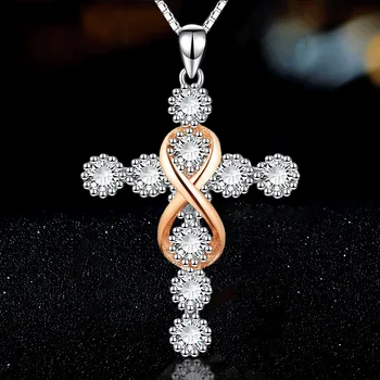 Nádherné príjmu Európskej a Americkej náboženskej viery na kríž 8-znak náhrdelník lucky Božej lásky kríž prívesok kvalitné g