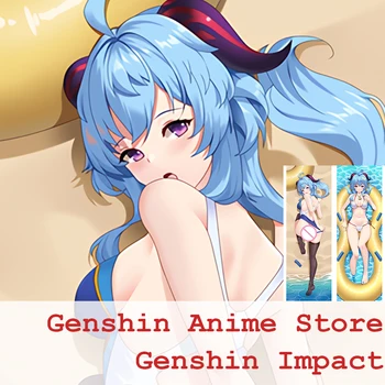 150x50cm Dakimakura Anime Genshin Vplyv Cosplay Ganyu Telo obliečka na Vankúš obojstranná Tlač Fullbody Obliečky na Vankúš Ventilátor Darček