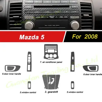 Pre Mazda 5 2008-2013 Interiéru Centrálny Ovládací Panel Dverí Rukoväť 3D 5D Uhlíkových Vlákien Nálepky, Nálepky Auto styling Accessorie